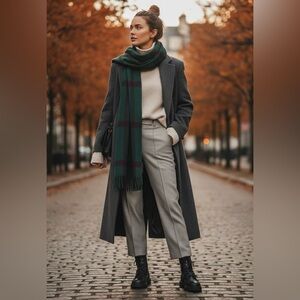 MAISON MARGIELA MM6 Micro Plaid Straight Cut Trousers | Size 46 | Made in Italy